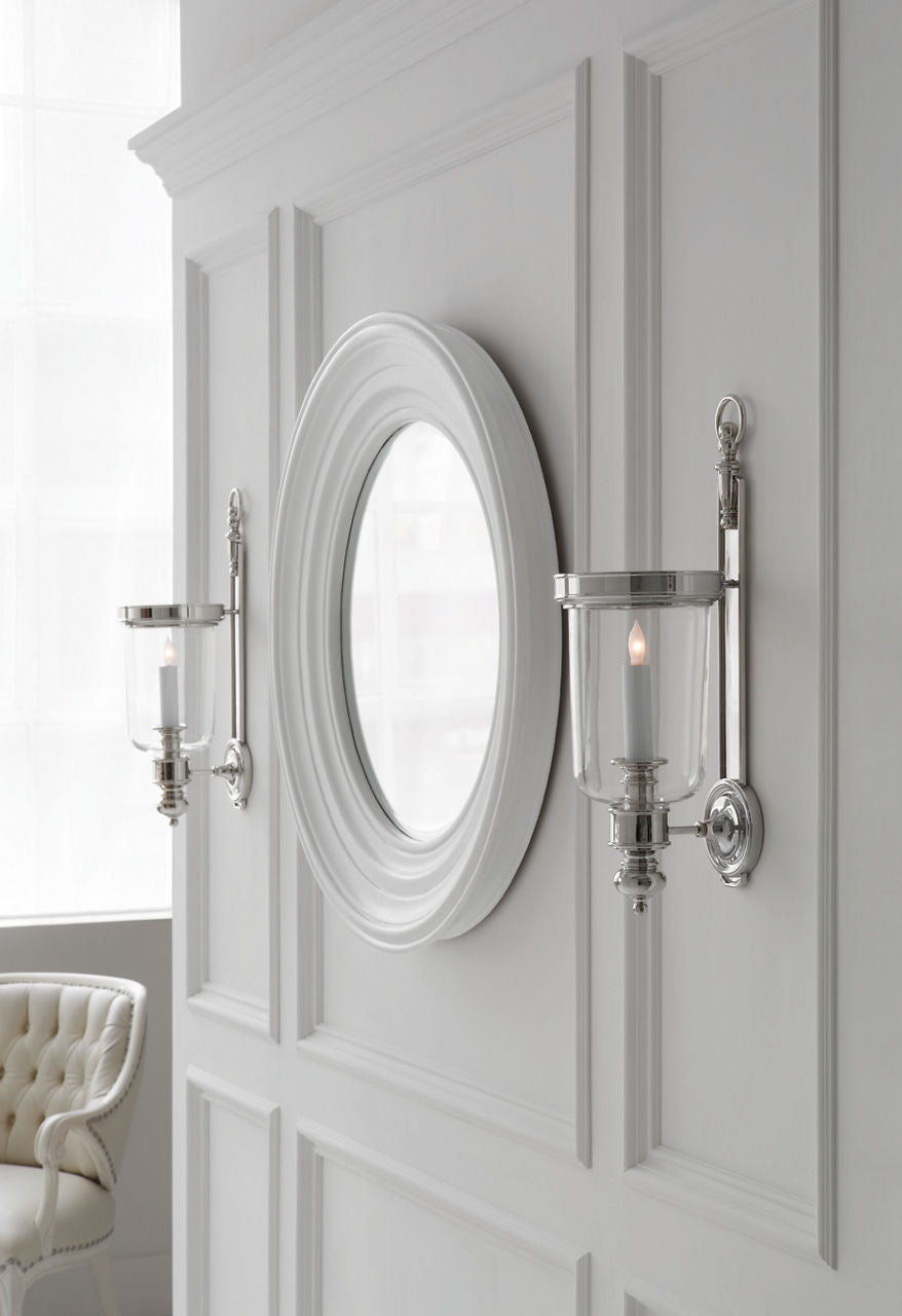 Georgian Small Hurricane Wall Sconce | Polished Nickel