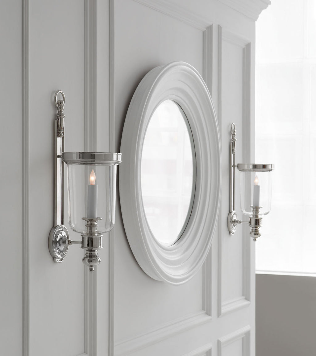 Georgian Small Hurricane Wall Sconce | Polished Nickel