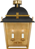 Coventry Large Wall Lantern | Black and Antique-Burnished Brass