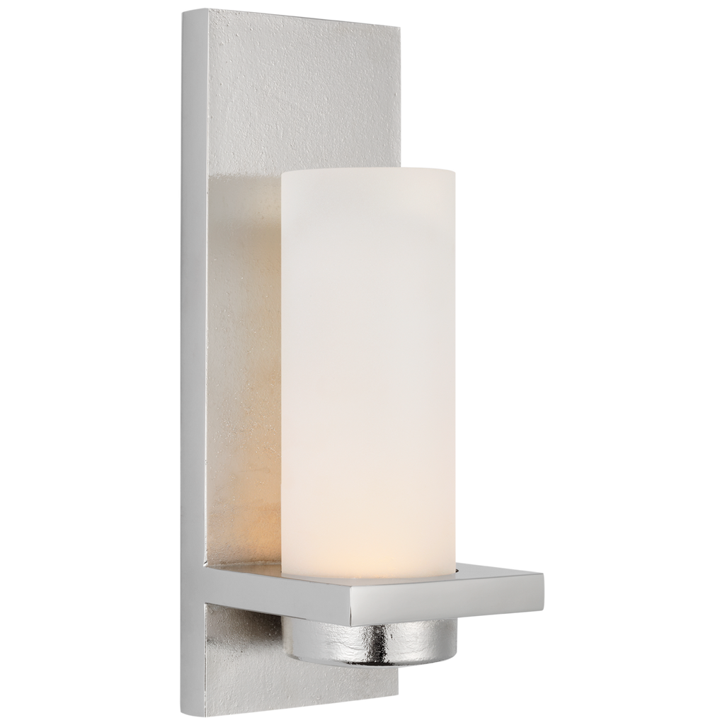 Cornado 12" Indoor/Outdoor Hurricane Sconce | Museum Nickel | Etched Crystal