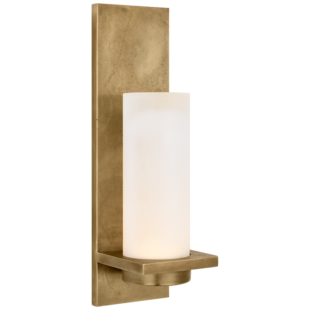 Cornado 18" Indoor/Outdoor Hurricane Sconce | Museum Brass | Etched Crystal
