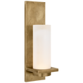 Cornado 18" Indoor/Outdoor Hurricane Sconce | Museum Brass | Etched Crystal