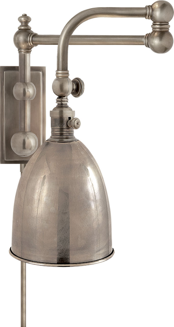 Pimlico Double Swing Arm | Antique Nickel | Antique Nickel Shade