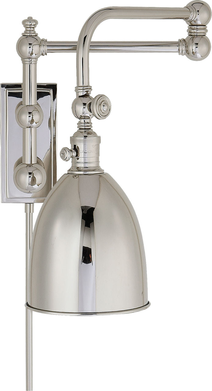 Pimlico Double Swing Arm | Polished Nickel | Polished Nickel Shade
