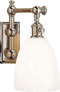 Pimlico Single Light | Polished Nickel | White Glass