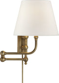 Pimlico Swing Arm | Antique-Burnished Brass | Linen Shade