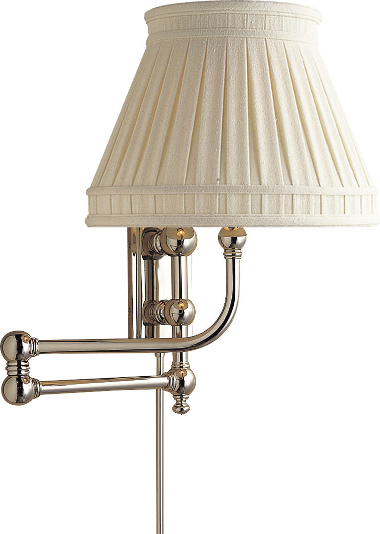 Pimlico Swing Arm | Polished Nickel | Linen Collar Shade