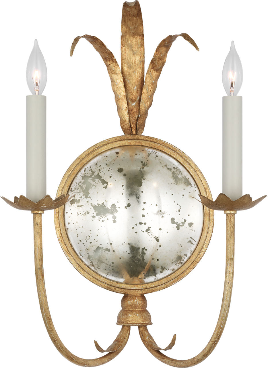 Gramercy Large Double Sconce | Gilded Iron