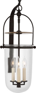 Lorford Medium Sconce | Aged Iron | Clear Glass