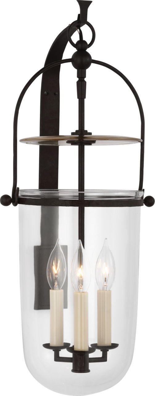 Lorford Medium Sconce | Aged Iron | Clear Glass