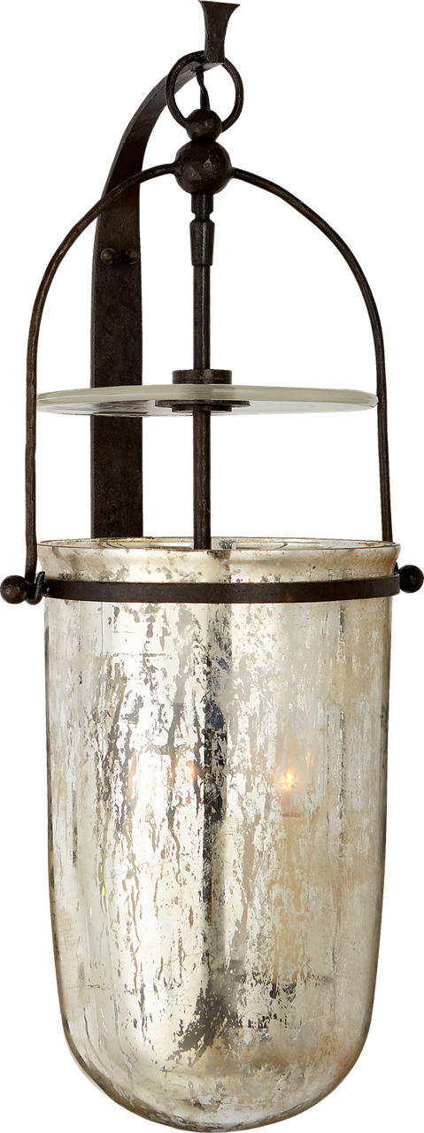 Lorford Medium Sconce | Aged Iron | Antiqued Mercury Glass
