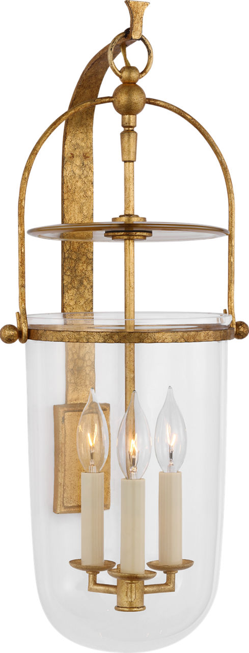 Lorford Medium Sconce | Gilded Iron | Clear Glass