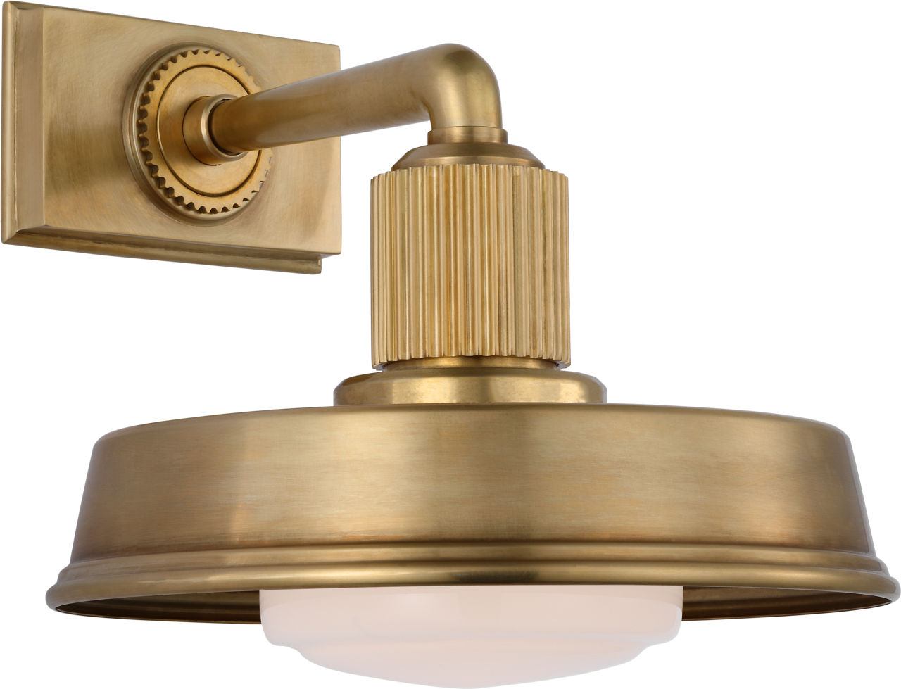 Ruhlmann Small Sconce | Antique-Burnished Brass | White Glass