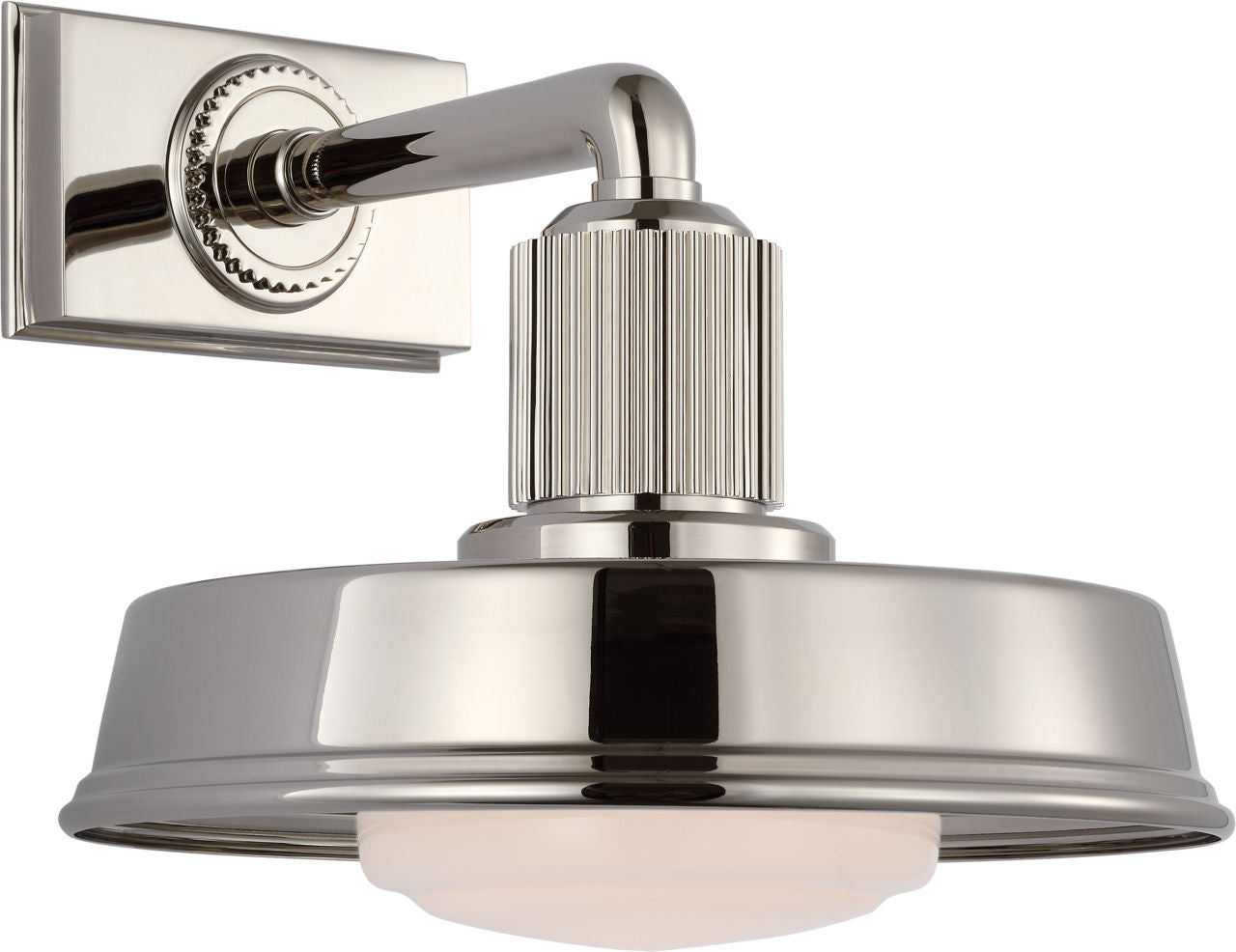 Ruhlmann Small Sconce | Polished Nickel | White Glass