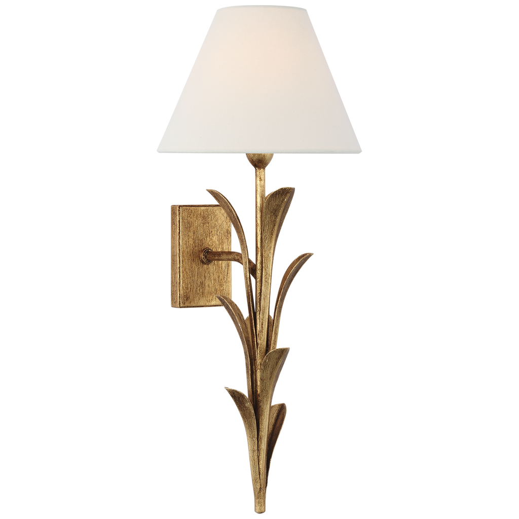 Provenz 20" Tail Sconce | French Gild | Linen Shade