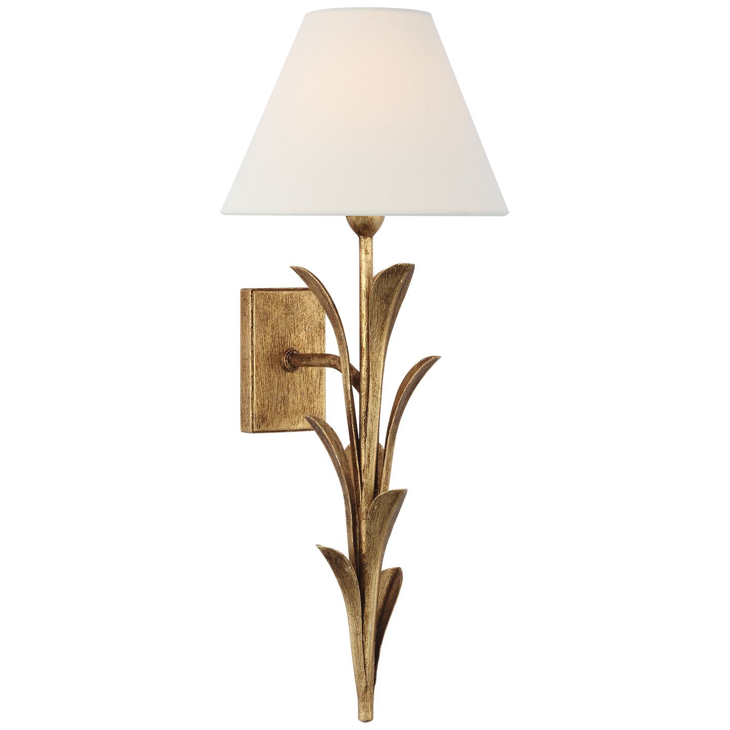 Provenz 20" Tail Sconce | French Gild | Linen Shade