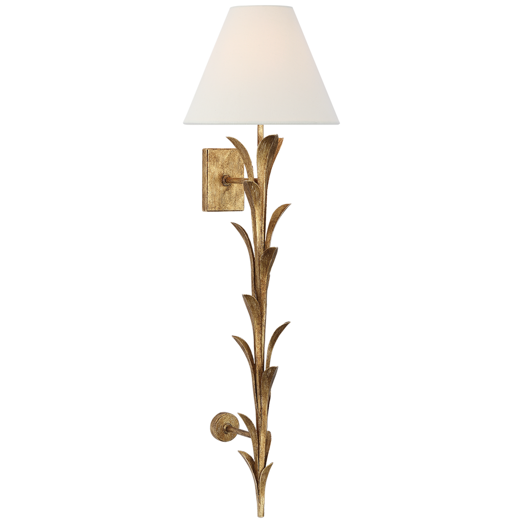 Provenz 34" Statement Sconce | French Gild | Linen Shade
