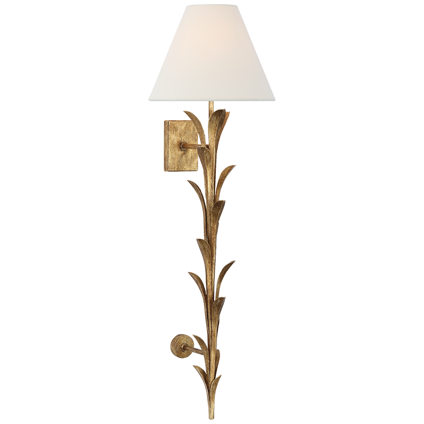 Provenz 34" Statement Sconce | French Gild | Linen Shade