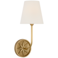 Polaris 15" Sconce | Antique-Burnished Brass | Linen Shade