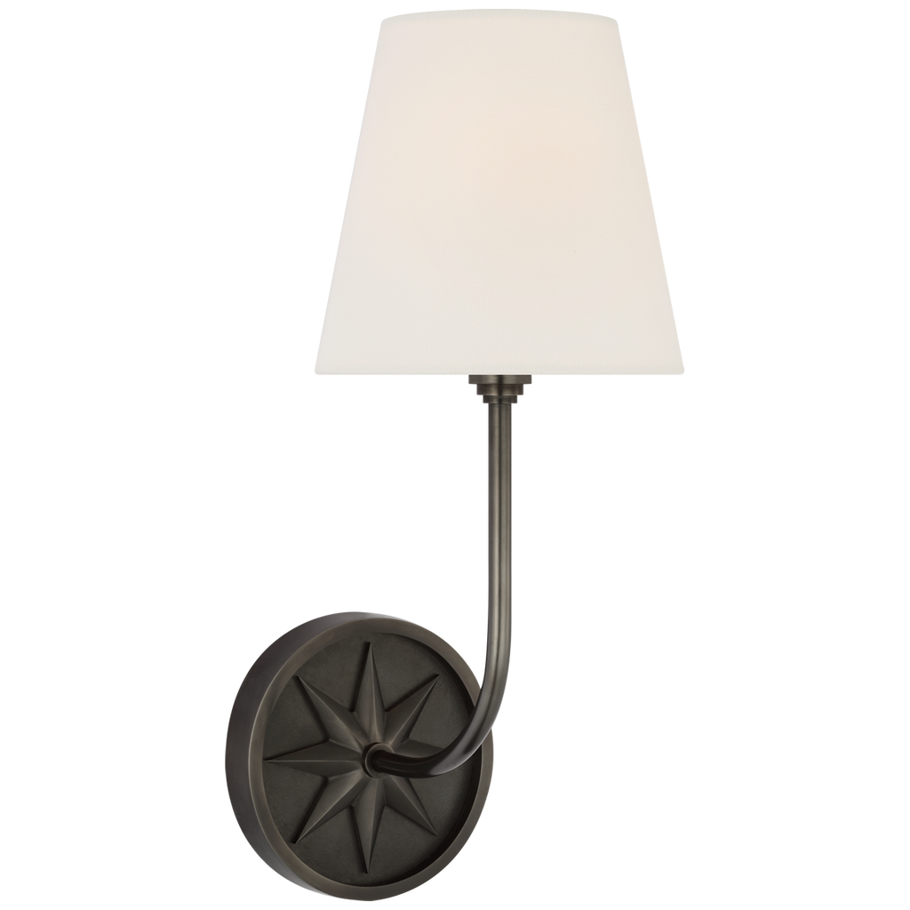 Polaris 15" Sconce | Bronze | Linen Shade