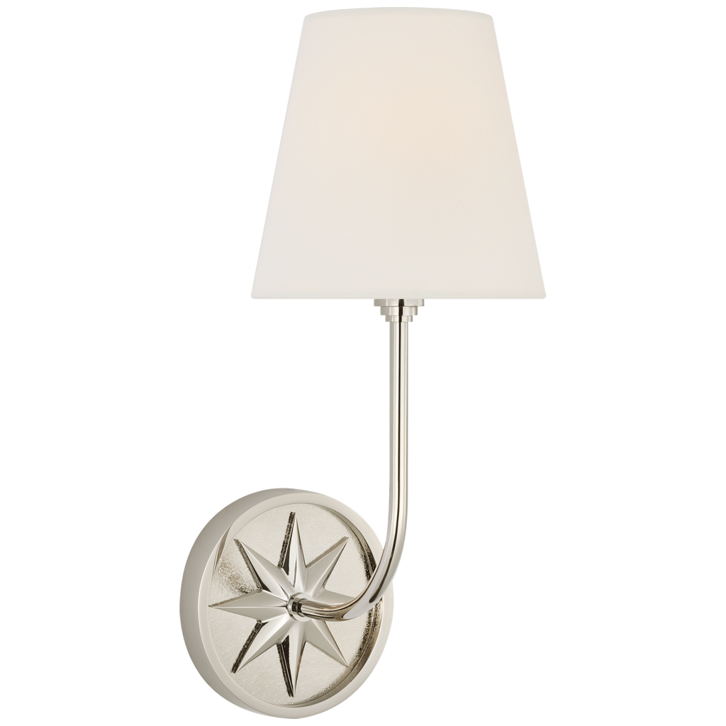 Polaris 15" Sconce | Polished Nickel | Linen Shade