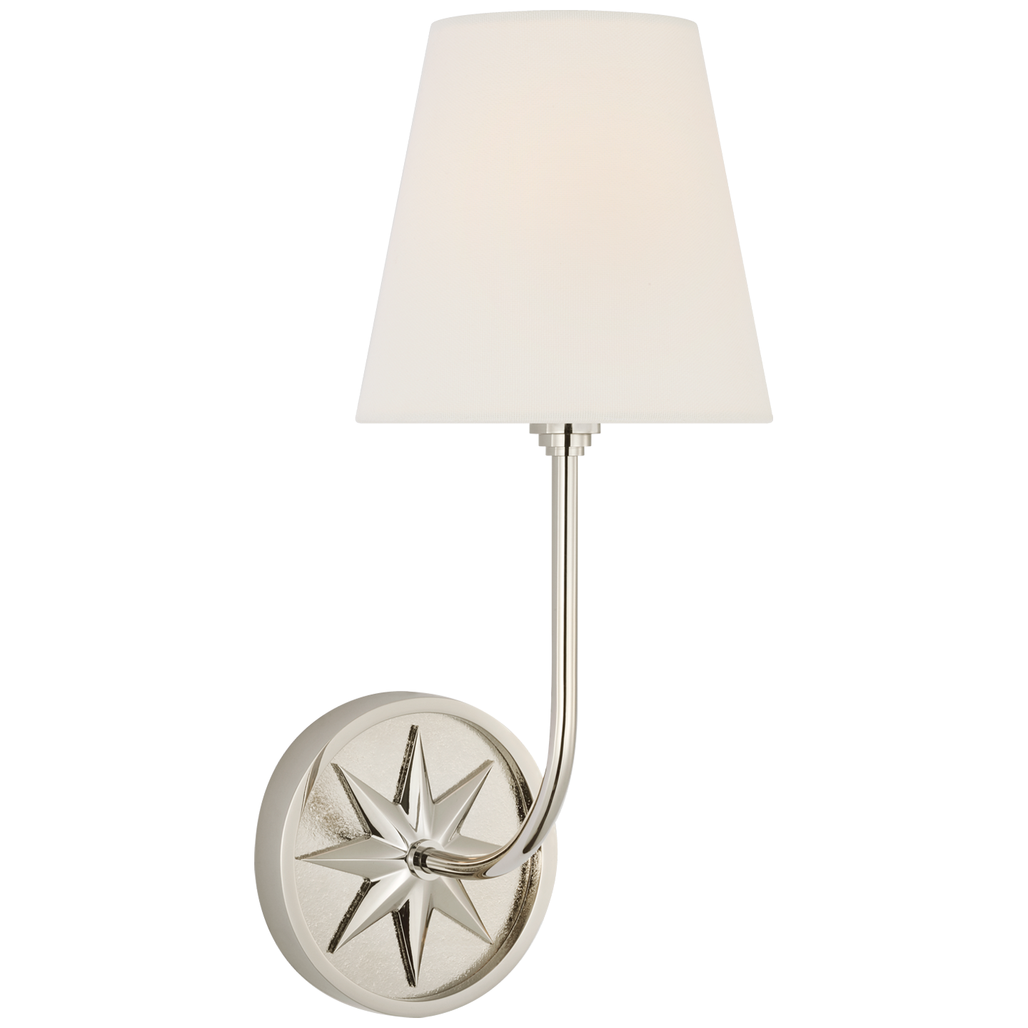 Polaris 15" Sconce | Polished Nickel | Linen Shade
