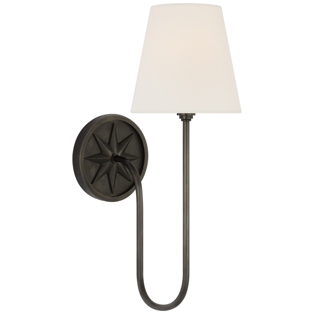Polaris 17" Single Sconce | Bronze | Linen Shade