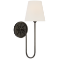 Polaris 17" Single Sconce | Bronze | Linen Shade