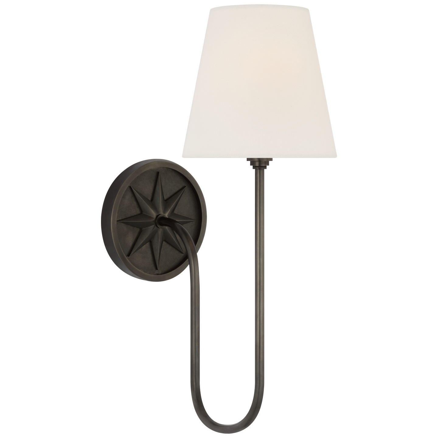 Polaris 17" Single Sconce | Bronze | Linen Shade