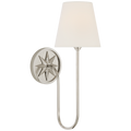 Polaris 17" Single Sconce | Polished Nickel | Linen Shade
