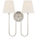 Polaris 17" Double Sconce | Polished Nickel | Linen Shades