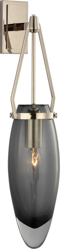 Myla Medium Bracketed Sconce | Polished Nickel | Smoked Glass