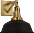 Layton 10" Sconce | Antique-Burnished Brass | Matte Black Shade