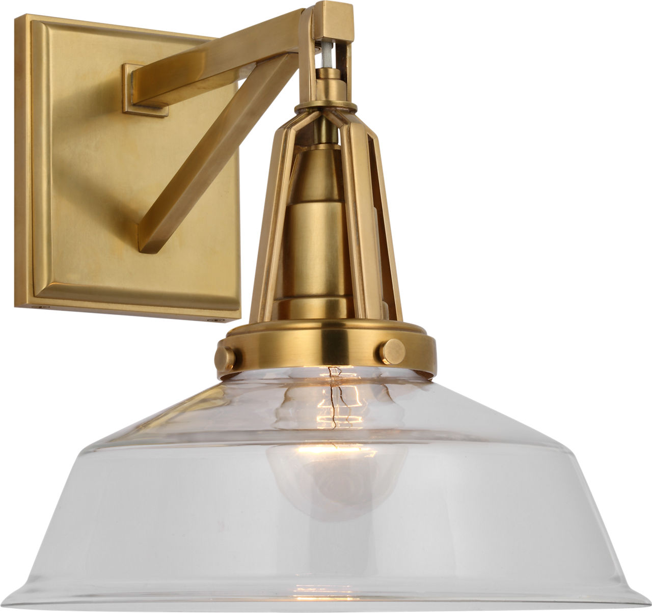 Layton 10" Sconce | Antique-Burnished Brass | Clear Glass