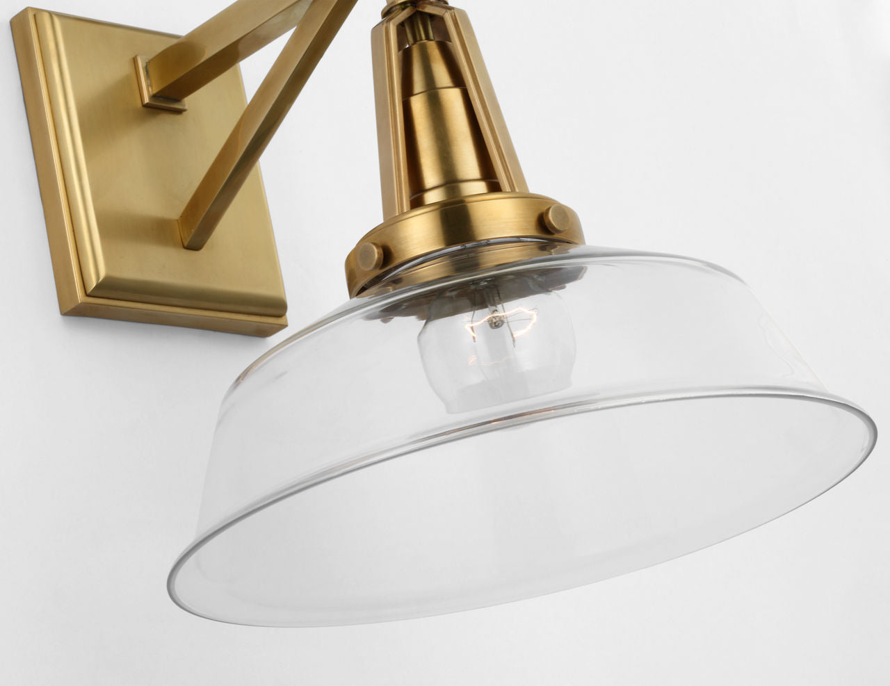 Layton 10" Sconce | Antique-Burnished Brass | Clear Glass