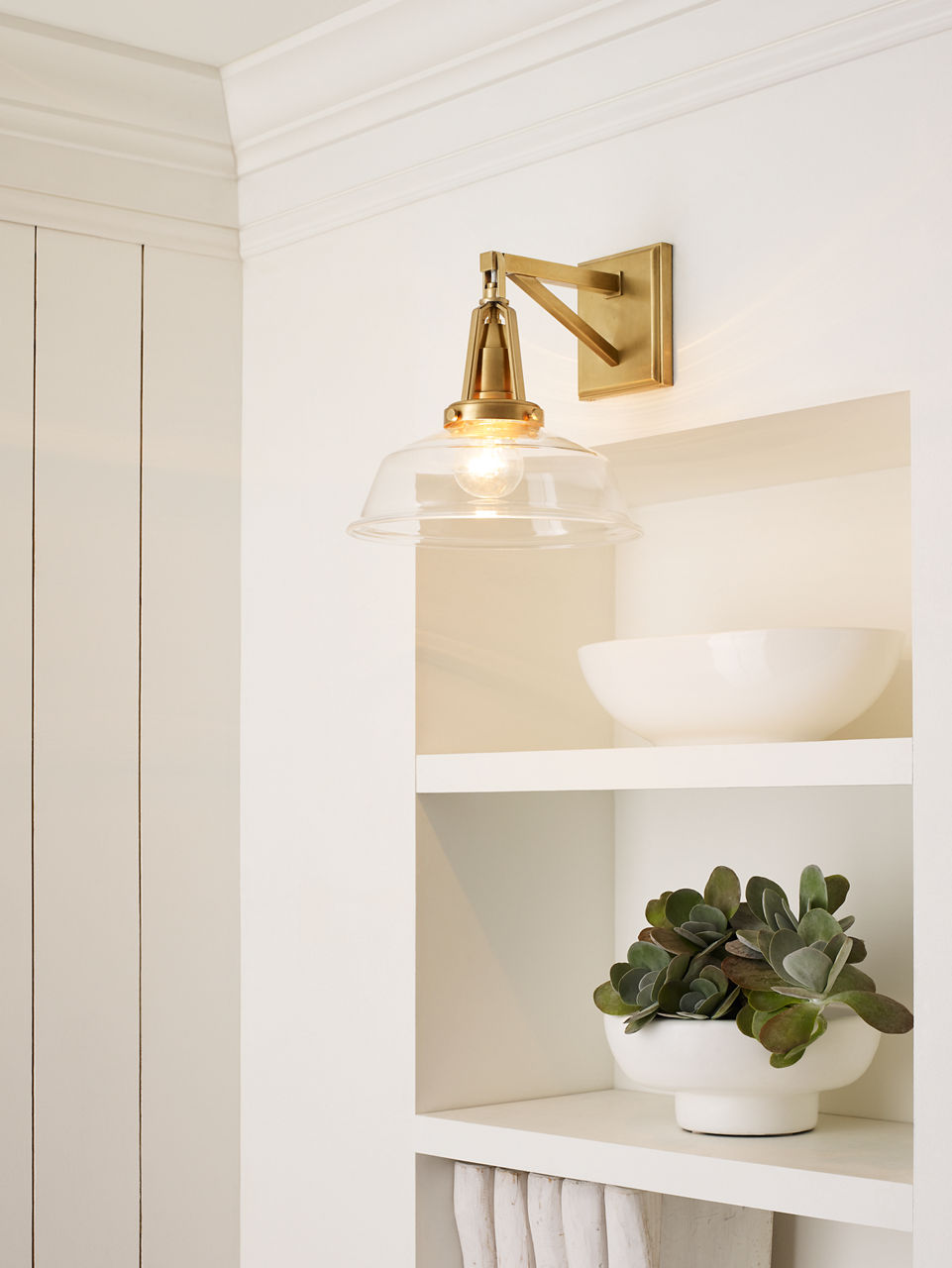 Layton 10" Sconce | Antique-Burnished Brass | Clear Glass