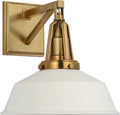 Layton 10" Sconce | Antique-Burnished Brass | Matte White shade