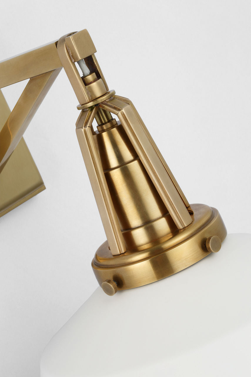 Layton 10" Sconce | Antique-Burnished Brass | Matte White shade