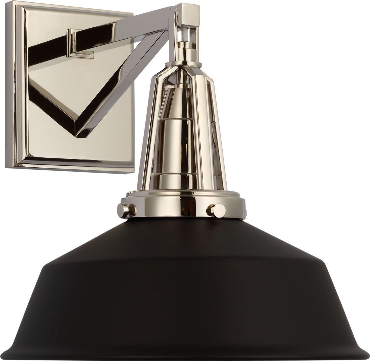 Layton 10" Sconce | Polished Nickel | Matte Black Shade