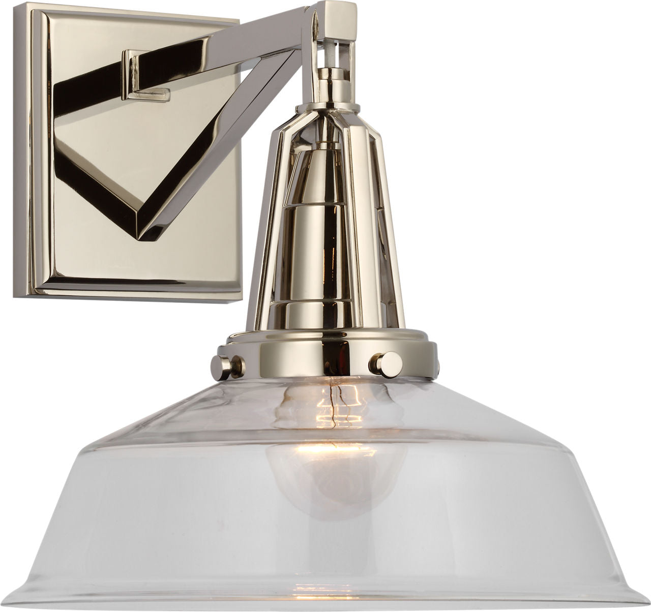 Layton 10" Sconce | Polished Nickel | Clear Glass