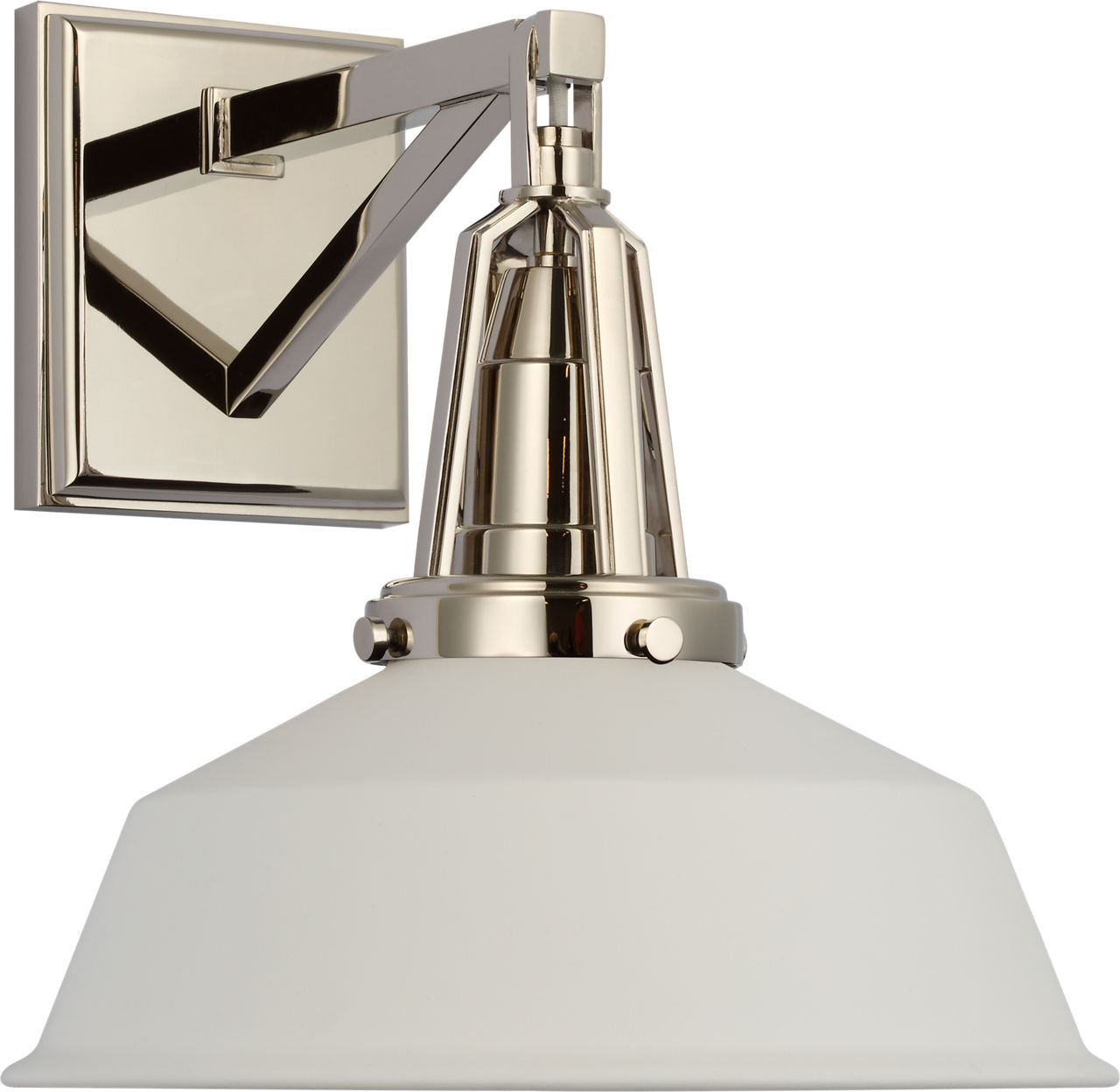 Layton 10" Sconce | Polished Nickel | Matte White Shade