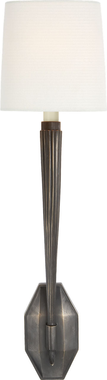 Ruhlmann Single Sconce | Bronze | Linen Shade