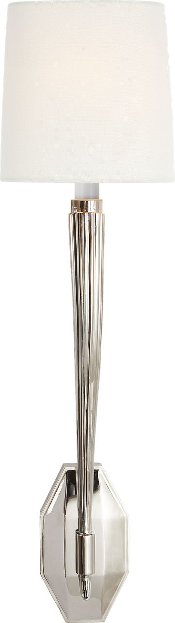 Ruhlmann Single Sconce | Polished Nickel | Linen Shade