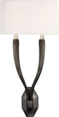 Ruhlmann Double Sconce | Bronze | Linen Shade