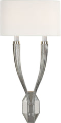 Ruhlmann Double Sconce | Polished Nickel | Linen Shade