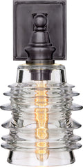Covington Sconce | Bronze | Clear Ribbed Wide Glass
