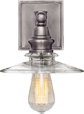 Covington Shield Sconce | Antique Nickel | Clear Glass