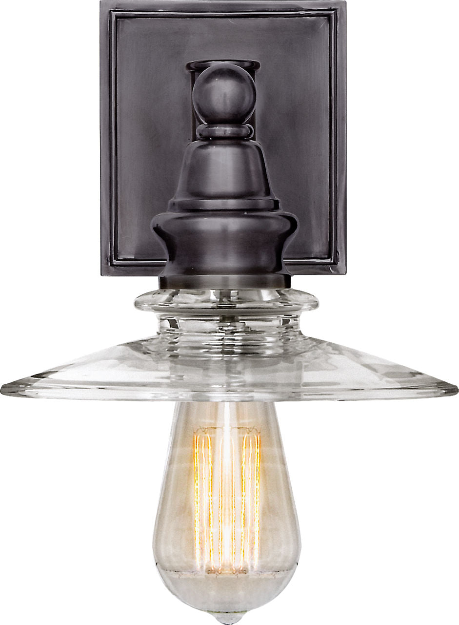 Covington Shield Sconce | Bronze | Clear Glass