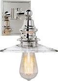 Covington Shield Sconce | Polished Nickel | Clear Glass