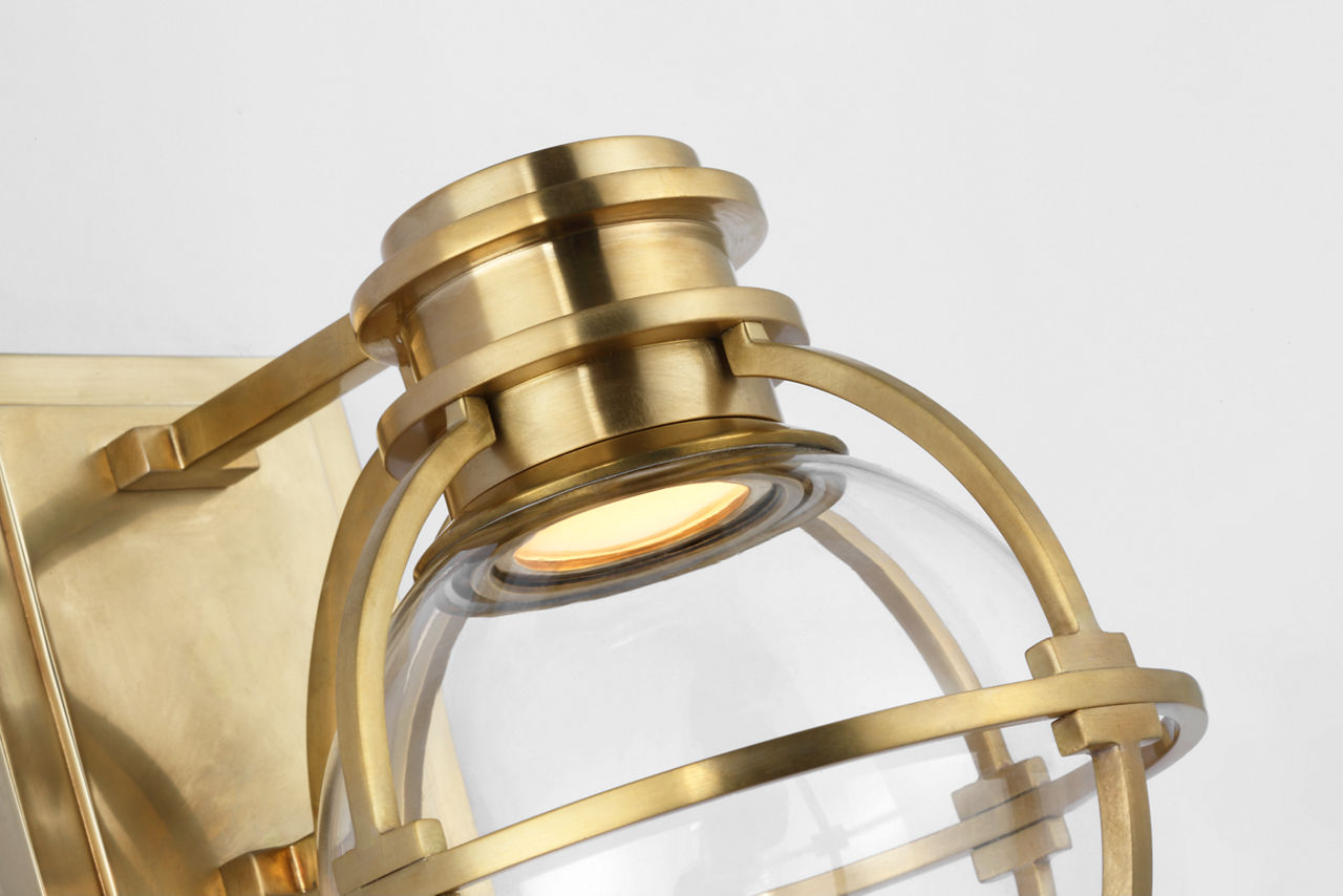 Gracie Single Sconce | Antique-Burnished Brass | Clear Glass
